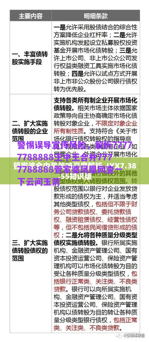 警惕誤導(dǎo)宣傳風(fēng)險(xiǎn)，解析77777788888王中王合并7777788888管家婆鳳凰網(wǎng)查一下云間玉箭