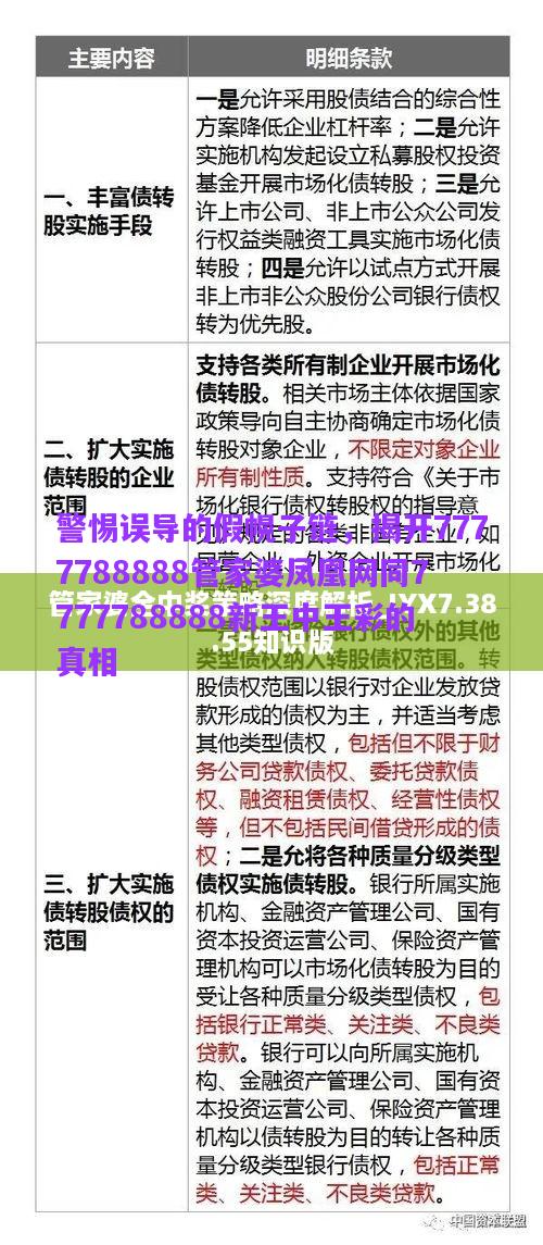 警惕誤導(dǎo)的假幌子鏈，揭開7777788888管家婆鳳凰網(wǎng)同7777788888新王中王彩的真相