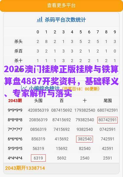2025澳門掛牌正版掛牌與鐵算算盤4887開(kāi)獎(jiǎng)資料，基礎(chǔ)釋義、專家解析與落實(shí)